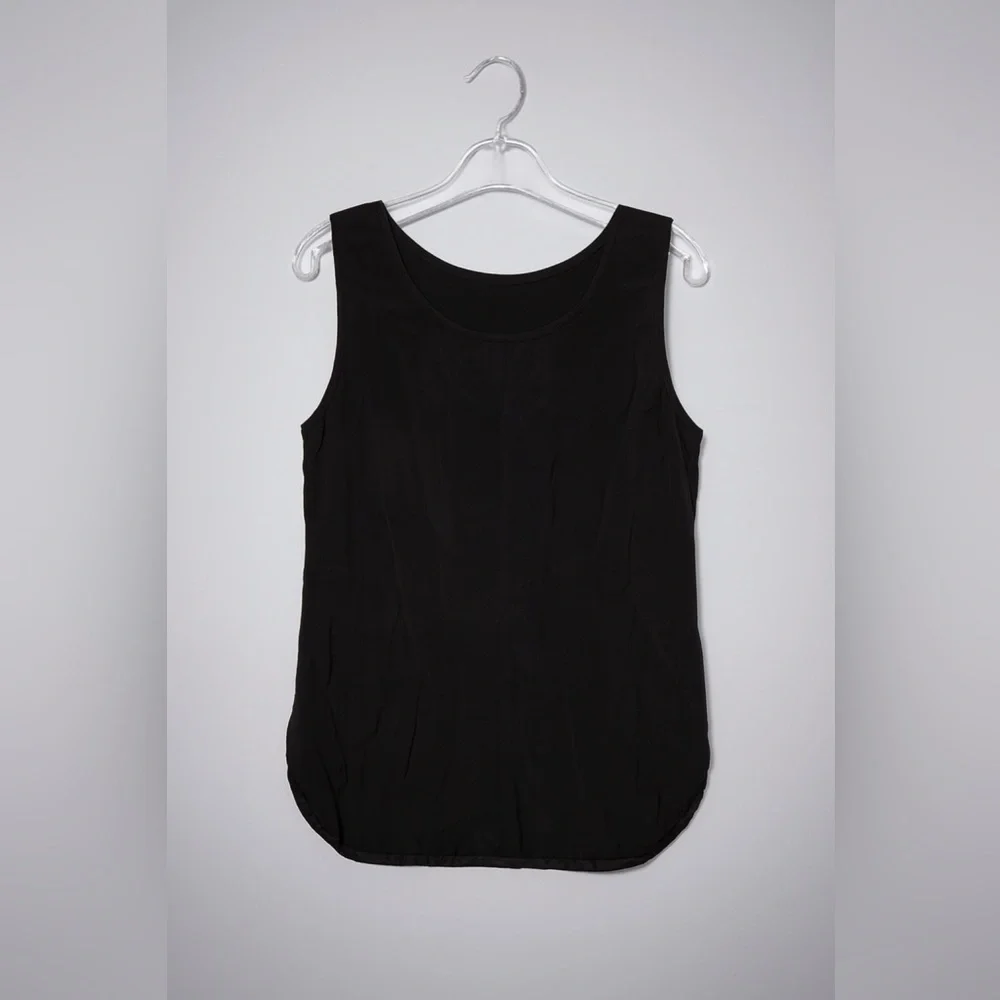 EILEEN FISHER Silk Georgette Crêpe Scoop-Neck Tank - Picture 3 of 5